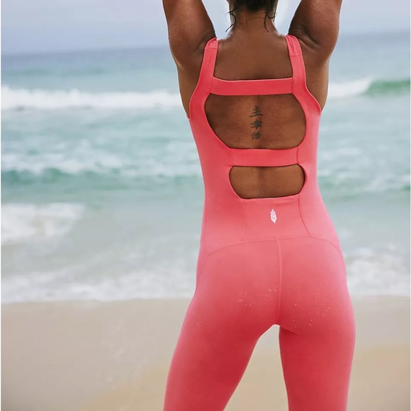 FP MOVEMENT Never Better Onesie Romper Neon Coral NWT - Picture 6 of 14